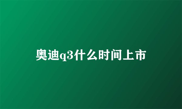 奥迪q3什么时间上市