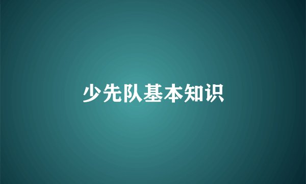 少先队基本知识