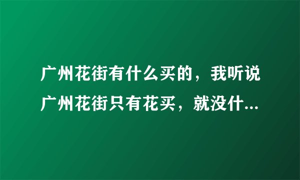 广州花街有什么买的，我听说广州花街只有花买，就没什么买了，是不是真的啊..