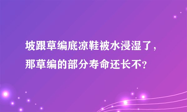 坡跟草编底凉鞋被水浸湿了，那草编的部分寿命还长不？