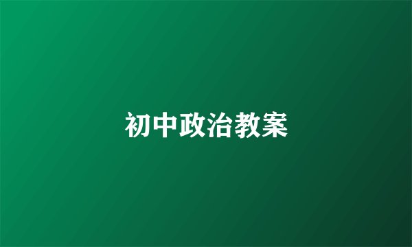 初中政治教案