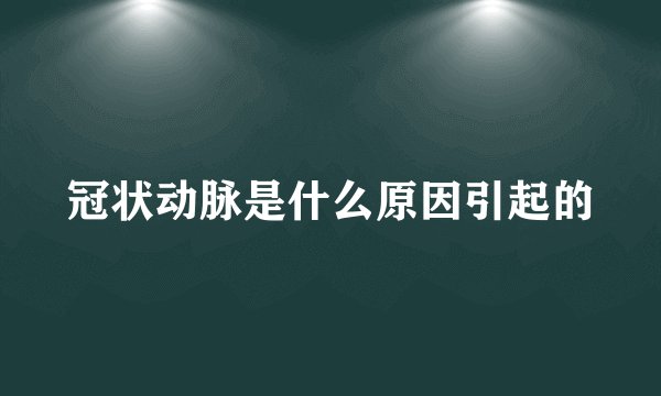 冠状动脉是什么原因引起的