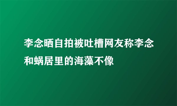 李念晒自拍被吐槽网友称李念和蜗居里的海藻不像