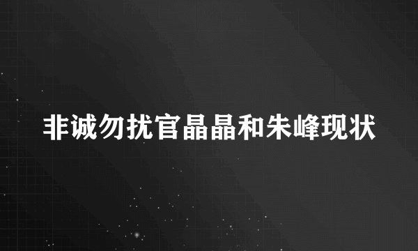 非诚勿扰官晶晶和朱峰现状