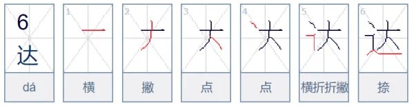 达字的笔顺怎么写