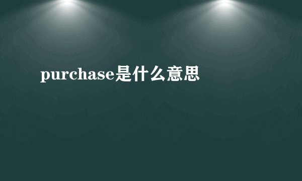 purchase是什么意思
