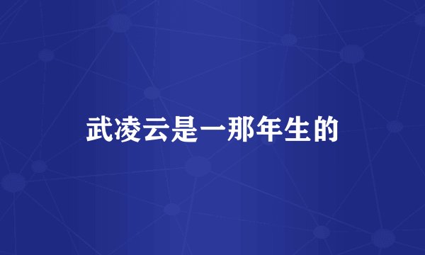 武凌云是一那年生的