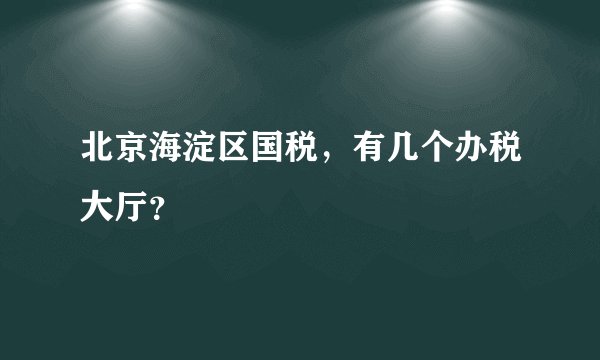 北京海淀区国税，有几个办税大厅？