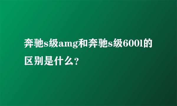 奔驰s级amg和奔驰s级600l的区别是什么？
