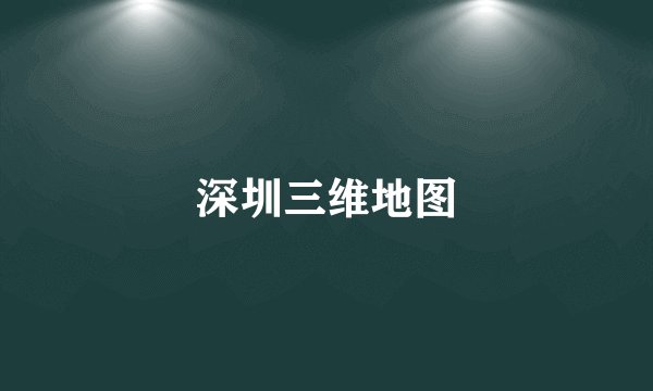 深圳三维地图