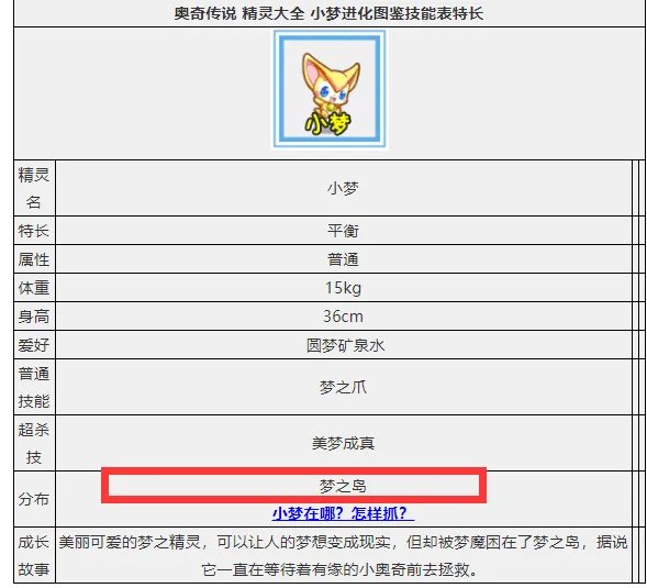奥奇传说手游小梦在哪？
