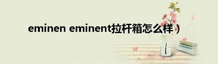 eminen eminent拉杆箱怎么样）