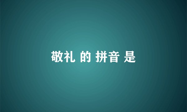 敬礼 的 拼音 是