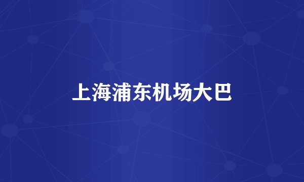 上海浦东机场大巴