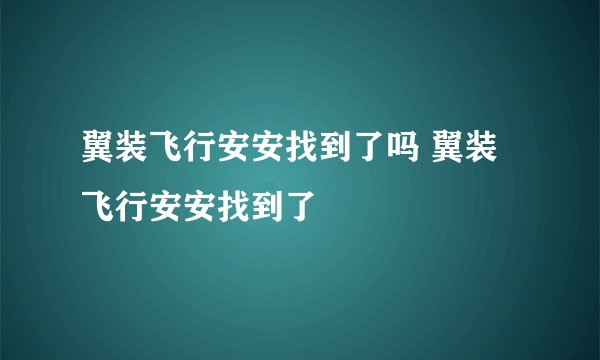 翼装飞行安安找到了吗 翼装飞行安安找到了