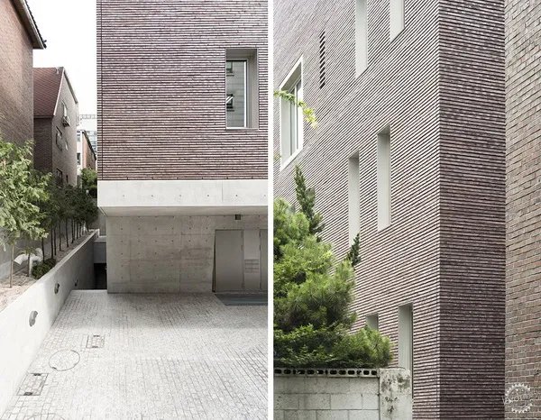 砖和混凝土建造的头重脚轻的办公楼和公寓