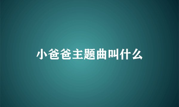 小爸爸主题曲叫什么