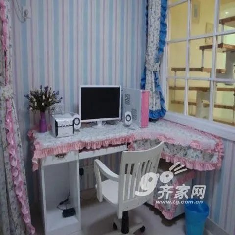 甜美的梦想 小镇姑娘20万装田园风3室