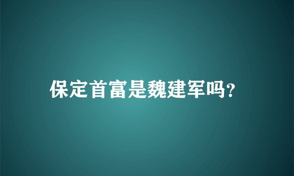 保定首富是魏建军吗？