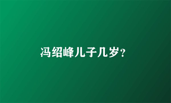 冯绍峰儿子几岁？