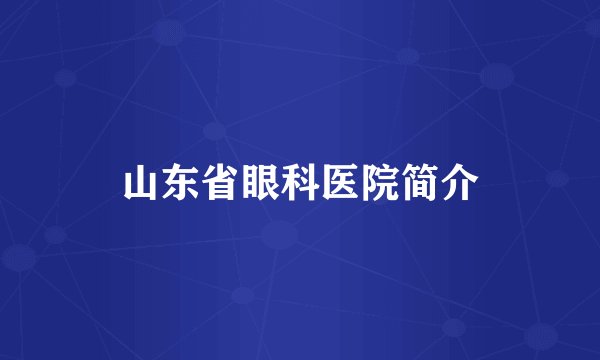 山东省眼科医院简介