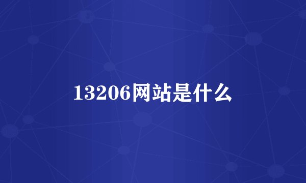 13206网站是什么