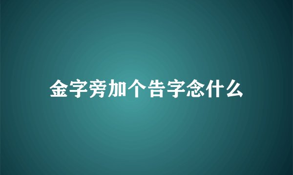 金字旁加个告字念什么