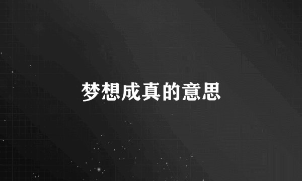 梦想成真的意思