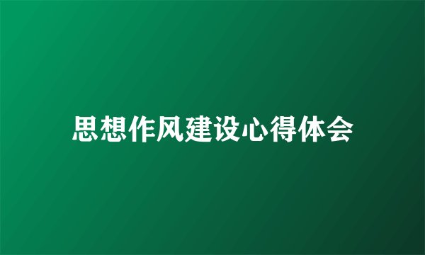 思想作风建设心得体会