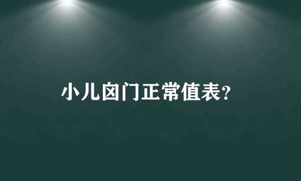 小儿囟门正常值表？