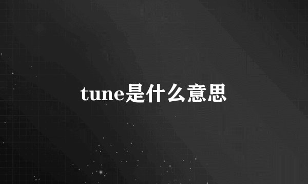 tune是什么意思