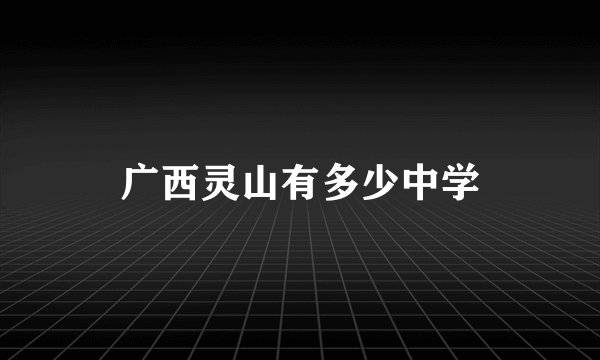 广西灵山有多少中学