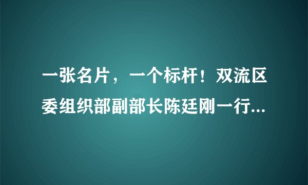 一张名片，一个标杆！双流区委组织部副部长陈廷刚一行点赞棠外
