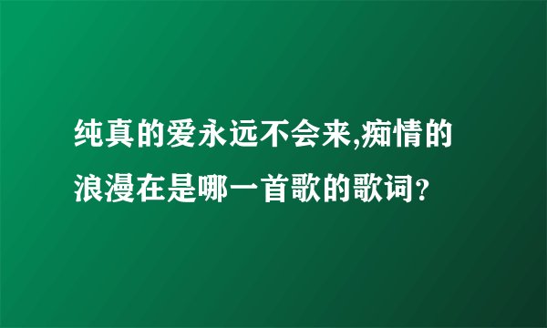 纯真的爱永远不会来,痴情的浪漫在是哪一首歌的歌词？
