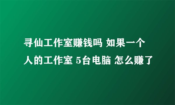 寻仙工作室赚钱吗 如果一个人的工作室 5台电脑 怎么赚了