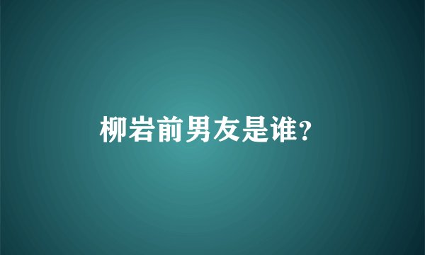 柳岩前男友是谁？