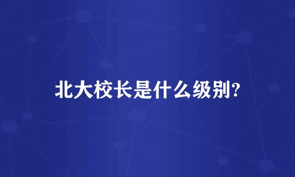 北大校长是什么级别?