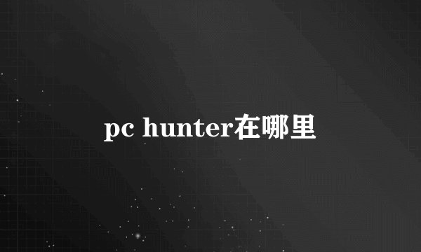 pc hunter在哪里