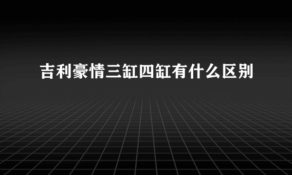 吉利豪情三缸四缸有什么区别