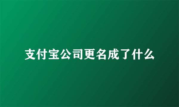 支付宝公司更名成了什么