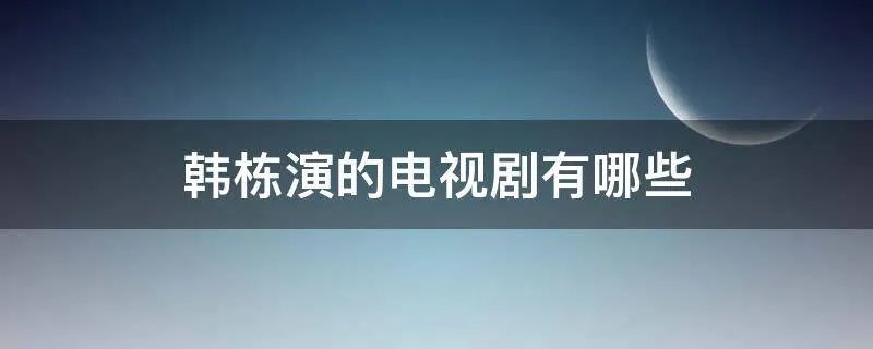 韩栋演的电视剧有哪些