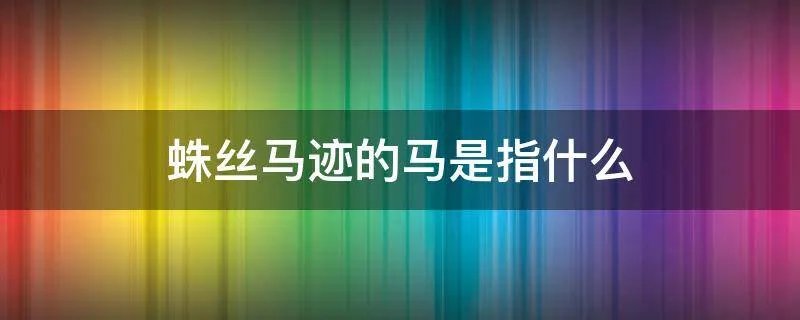蛛丝马迹的马是指什么