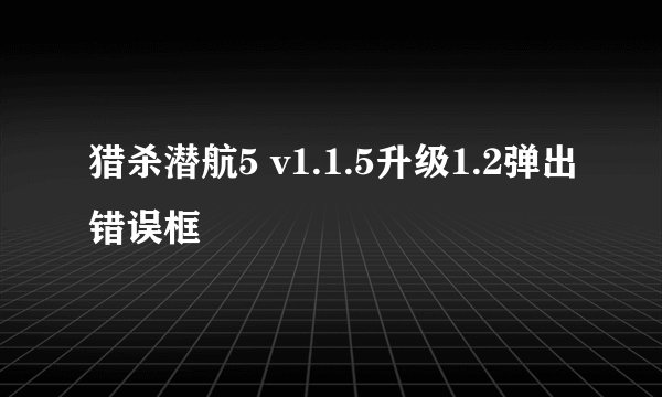 猎杀潜航5 v1.1.5升级1.2弹出错误框