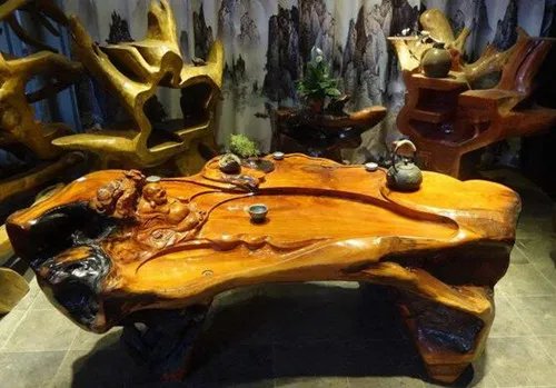 实木根雕茶几图片大全 你值得拥有的根雕茶几