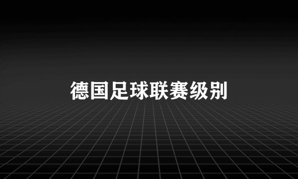 德国足球联赛级别