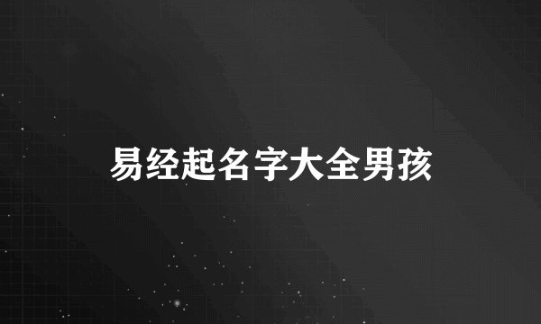 易经起名字大全男孩