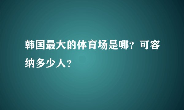 韩国最大的体育场是哪？可容纳多少人？