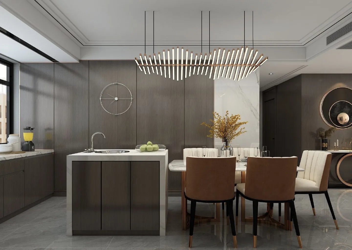 大连保利西山林语166平米现代简约风格装修案例分享