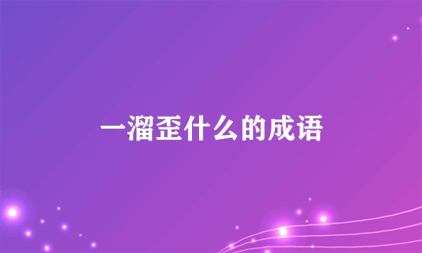 一溜歪什么的成语