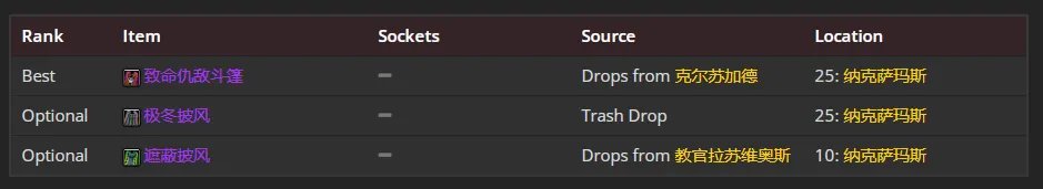 魔兽世界wlk邪DK前期带什么装备